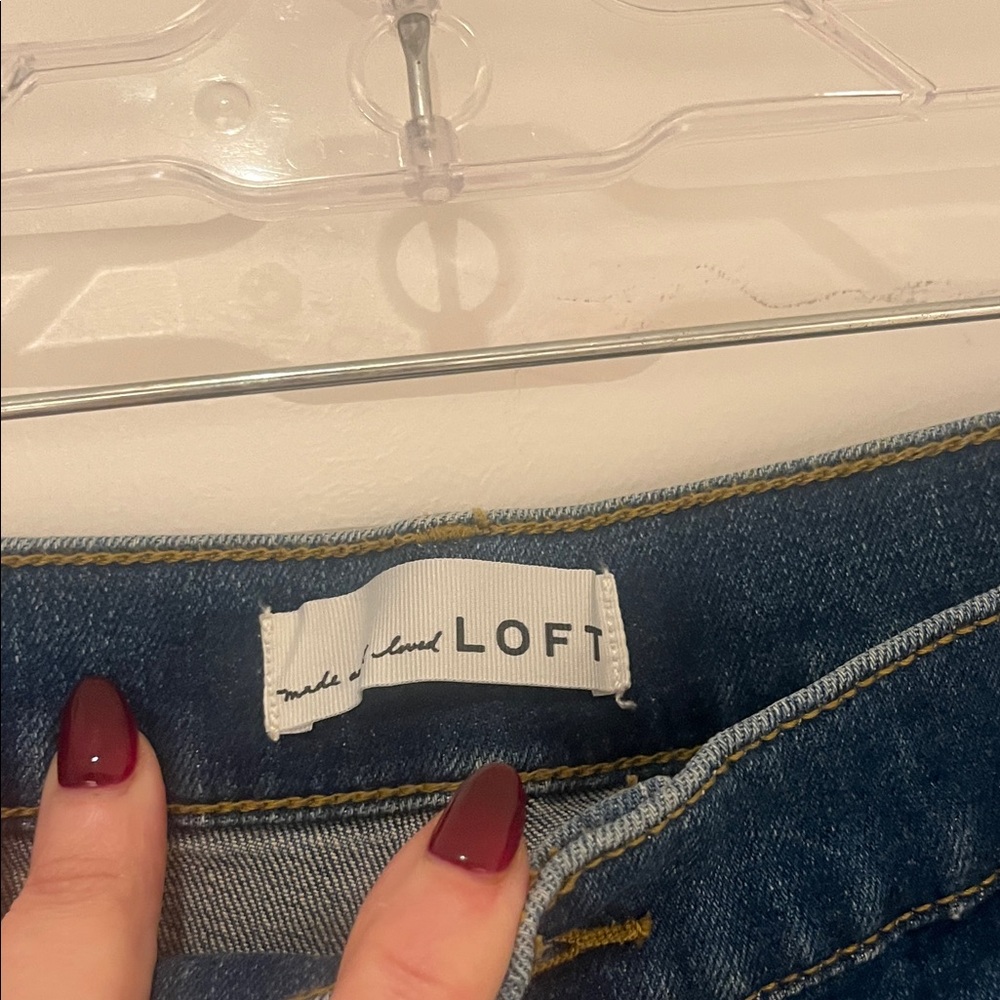 LOFT patchwork the Girlfriend cuff Jeans - image 3